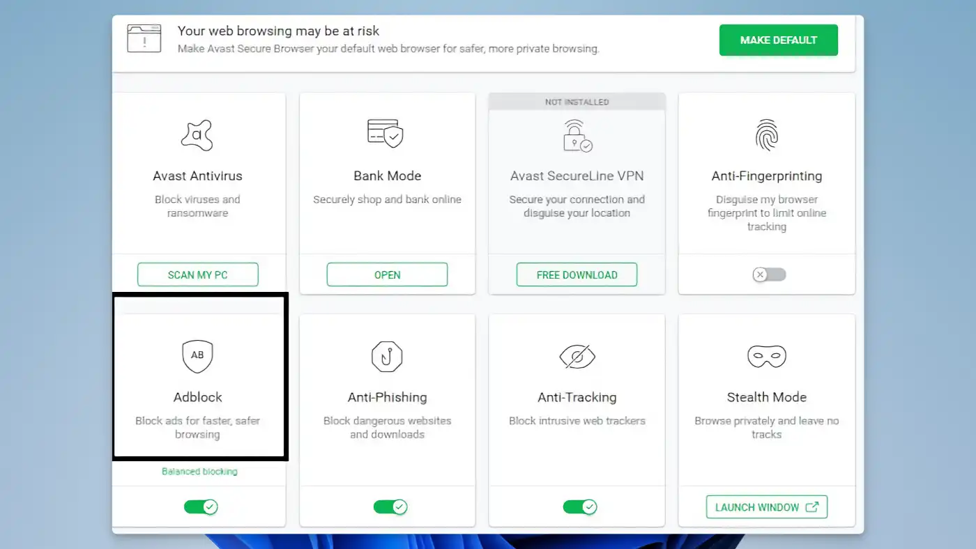 Avast Secure Browser 2 Avast Secure Browser - Ad blockers - 02