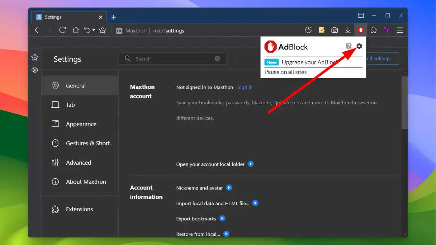Maxthon - Built-in ad blocker - 02
