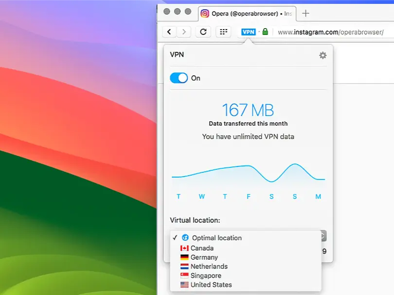 Opera - free VPN - 01