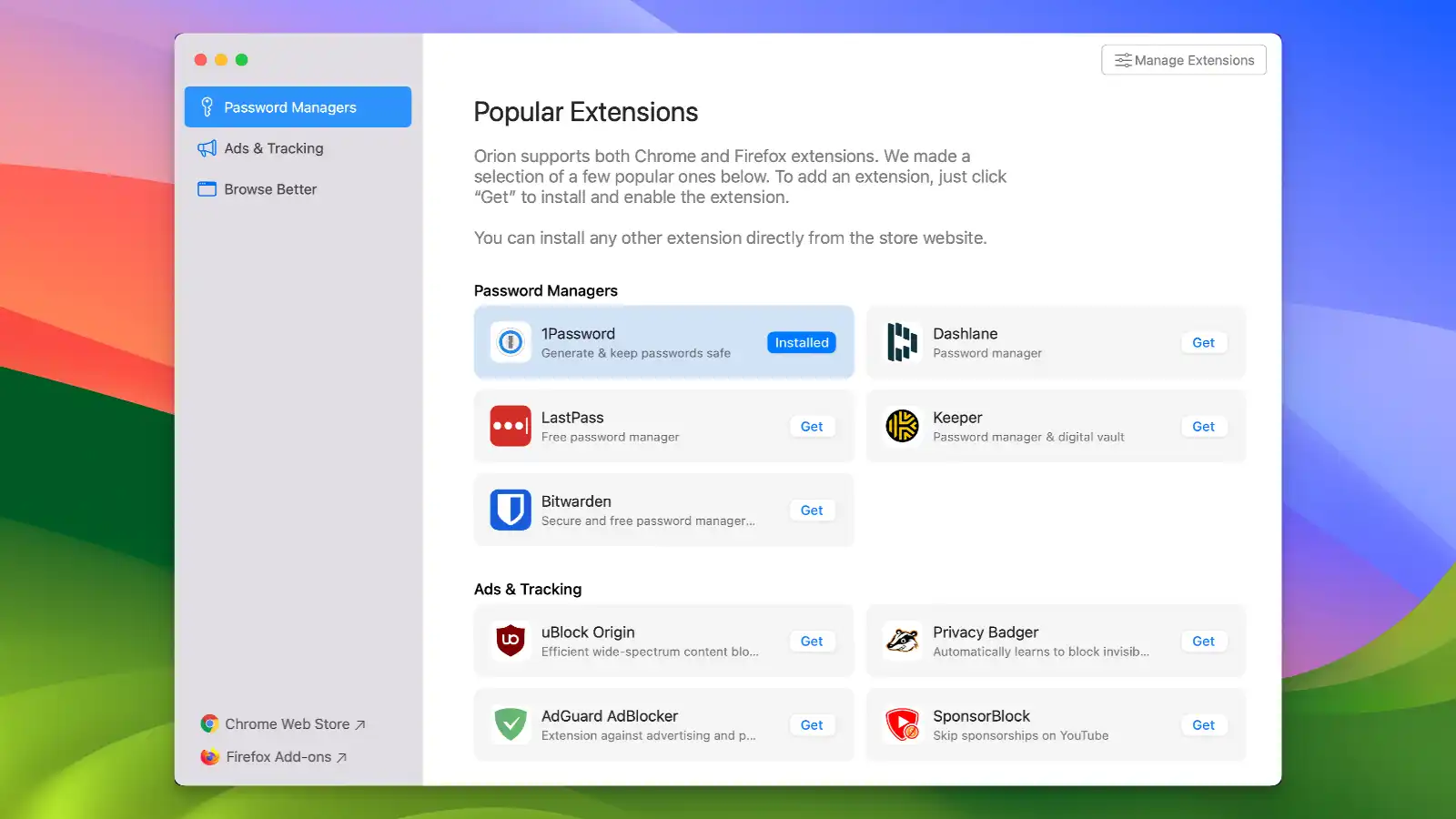 Orion Browser 3 Orion Browser - Extension support - 03